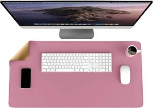 CSL Mauspad XXL Mousepad 800 x 400 x 3 mm, Tischunterlage, Elegante Leder Optik, rutschfest, abwaschbar, Geschwindigkeit & Präzision, pink