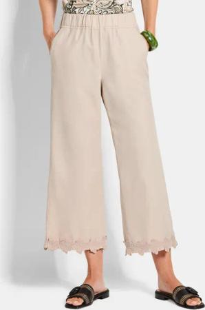 Culotte VERA mit Spitzenbordüre - stein - Gr. 22 von Goldner Fashion