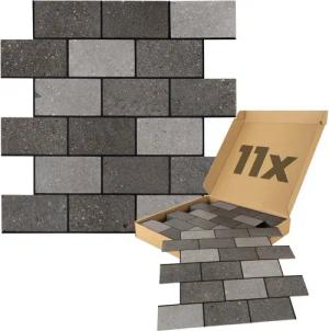 Dalsys Wandpaneel 0,87m² 11 Stück selbstklebend, BxL: 30.1x26.4 cm, (Grau-Mix Steinoptik Natur, 11-tlg., Wandfliese) feuchtigskeitsbeständig, einfach montiert, hochwertiges Material
