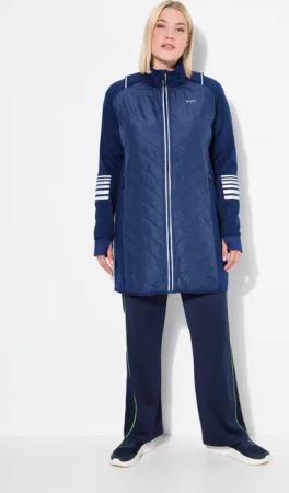 Damen 2-in-1-Mantel Ärmel abnehmbar Stehkragen recycelt