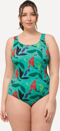 Damen Badeanzug Blätter ohne Softcups Rundhals