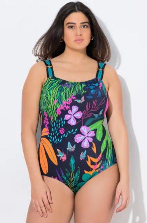 Damen Badeanzug Blüten 4er-Träger Softcups recycelt