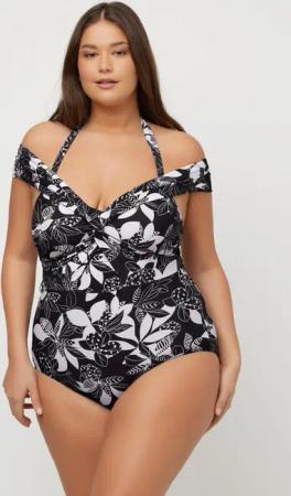 Damen Badeanzug Blüten Softcups Cut-Out recycelt