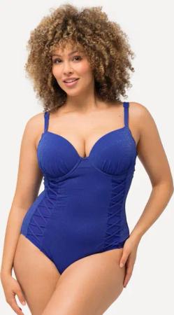 Damen Badeanzug Bügel-Softcups Glitter Zierbänder recycelt