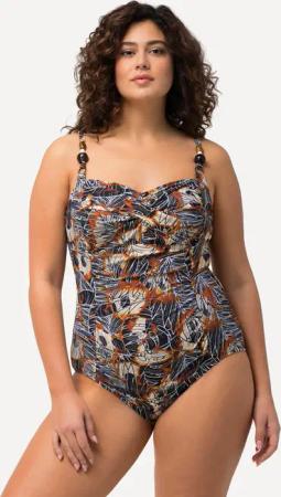 Damen Badeanzug drapiert Softcups Perlen recycelt