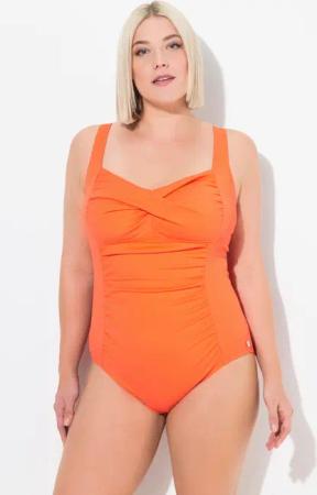 Damen Badeanzug Drapierung feine Struktur Softcups