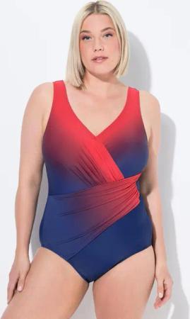 Damen Badeanzug Farbverlauf drapiert Softschalen recycelt