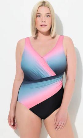 Damen Badeanzug Farbverlauf drapiert Softschalen recycelt