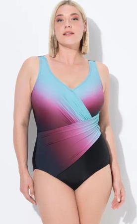 Damen Badeanzug Farbverlauf Softcups drapiert recycelt