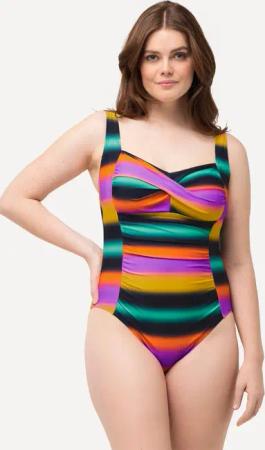 Damen Badeanzug Farbverlauf Softcups drapiert