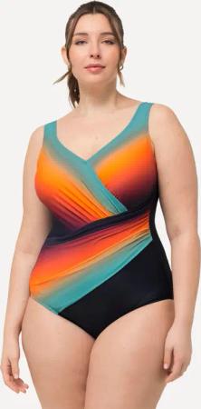 Damen Badeanzug Farbverlauf Softcups Drapierung recycelt