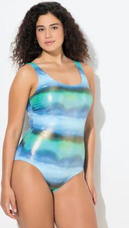 Damen Badeanzug Farbverlauf-Streifen ohne Softcups