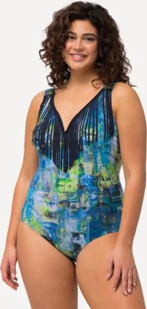 Damen Badeanzug Fransen Herzausschnitt Softcups