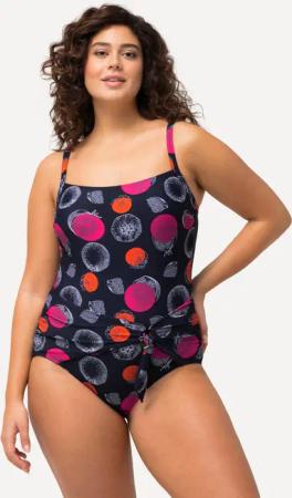 Damen Badeanzug Granatapfel-Punkte Softcups Wickeloptik
