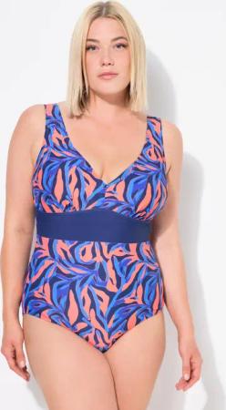 Damen Badeanzug Korallen V-Ausschnitt Softcups recycelt