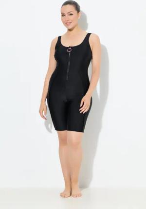 Damen Badeanzug langes Bein ohne Softcups Zipper