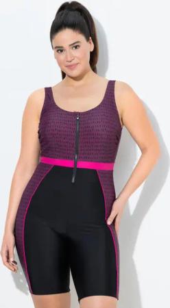 Damen Badeanzug langes Bein ohne Softcups Zipper