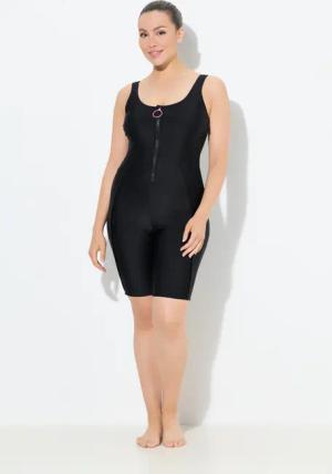 Damen Badeanzug langes Bein ohne Softcups Zipper