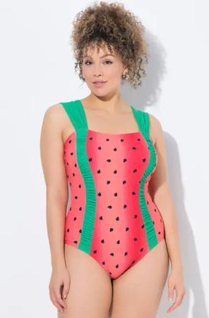 Damen Badeanzug Melone Softcups breite Träger