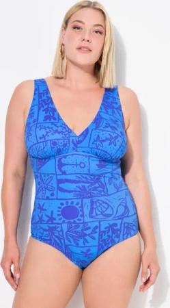 Damen Badeanzug Muscheln V-Ausschnitt Softcups recycelt