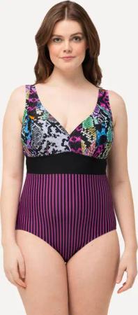 Damen Badeanzug Mustermix Softcups Powermesh-Vorderfutter