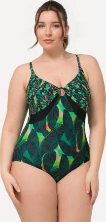 Damen Badeanzug Mustermix Softcups Zierring recycelt