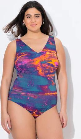 Damen Badeanzug ohne Softcups V-Ausschnitt recycelt