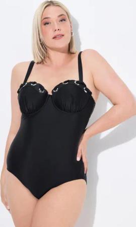 Damen Badeanzug Ösen Softcups Träger verstellbar recycelt