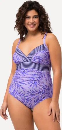 Damen Badeanzug Palmen Streifen Softcups recycelt