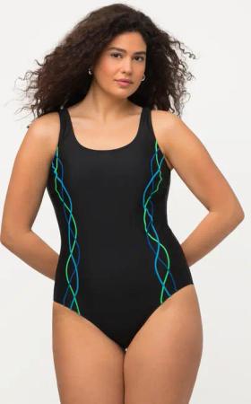 Damen Badeanzug Pipings Unterbrustband Vorderfutter