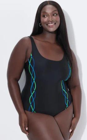 Damen Badeanzug Pipings Unterbrustband Vorderfutter