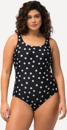 Damen Badeanzug Punkte ohne Softcups Rundhals