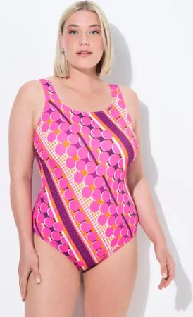 Damen Badeanzug Punkte ohne Softcups Rundhals