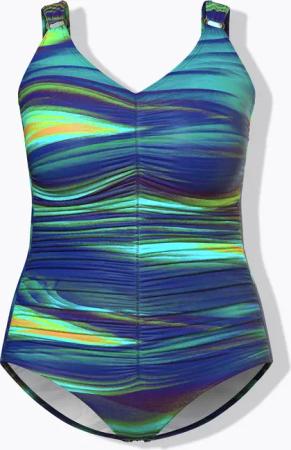 Damen Badeanzug Raffung Softcups recycelt