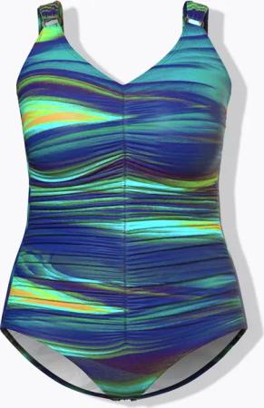 Damen Badeanzug Raffung Softcups recycelt