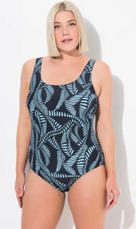 Damen Badeanzug Ranken ohne Softcups Rundhals