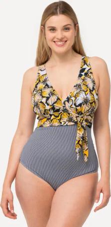 Damen Badeanzug Schiebeknoten Neckholder-Optik Softcups