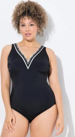 Damen Badeanzug Schmuck-Ausschnitt Softcups recycelt