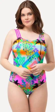 Damen Badeanzug Softcups Dreierträger Powermesh-Vorderfutter