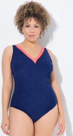 Damen Badeanzug Struktur ohne Softcups V-Ausschnitt