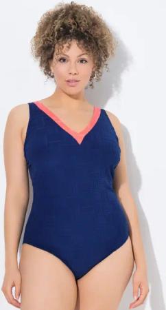 Damen Badeanzug Struktur ohne Softcups V-Ausschnitt