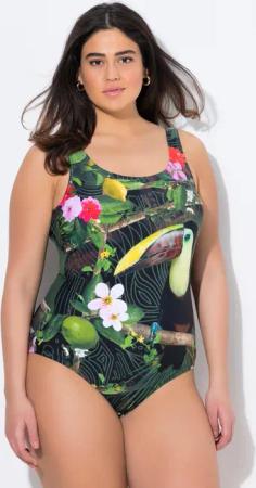 Damen Badeanzug Tukan ohne Softcups Rundhalsausschnitt