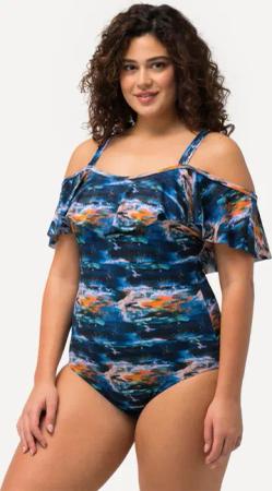 Damen Badeanzug Volants Softcups Träger verstellbar