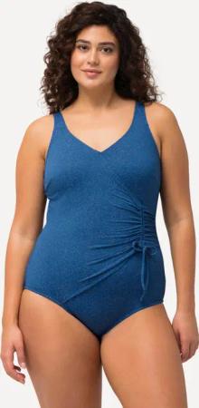 Damen Badeanzug Wickeloptik Glitter Softcups recycelt