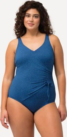 Damen Badeanzug Wickeloptik Glitter Softcups recycelt