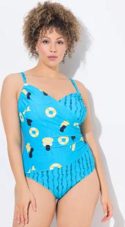 Damen Badeanzug Wickeloptik Schwimmerin Softcups