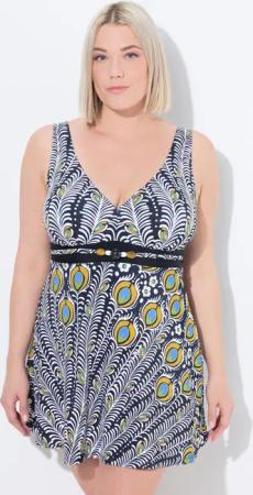 Damen Badekleid Pfau Softcups Powermesh-Futter recycelt