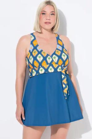 Damen Badekleid Schleife Softcups Neckholder-Optik