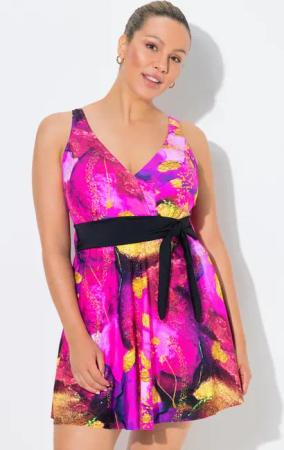 Damen Badekleid Schleife Softcups Träger verstellbar