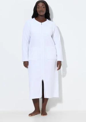 Damen Bademantel Frottee 2-Wege-Reissverschluss Langarm